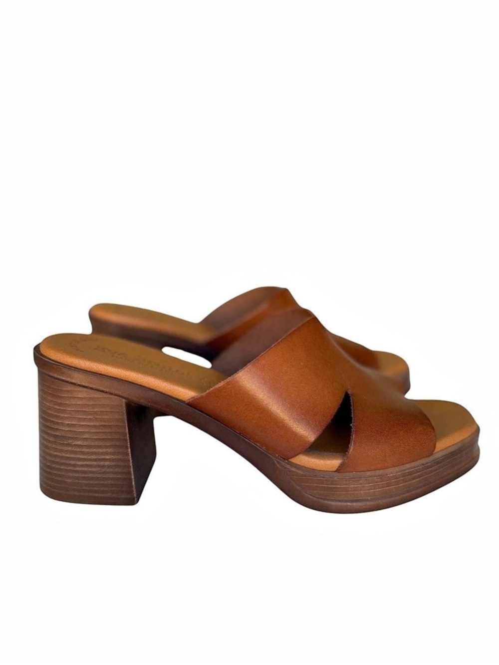 Eva Frutos Comfort Heel Genuine Leather-Block Heel in Brown, made in Spain